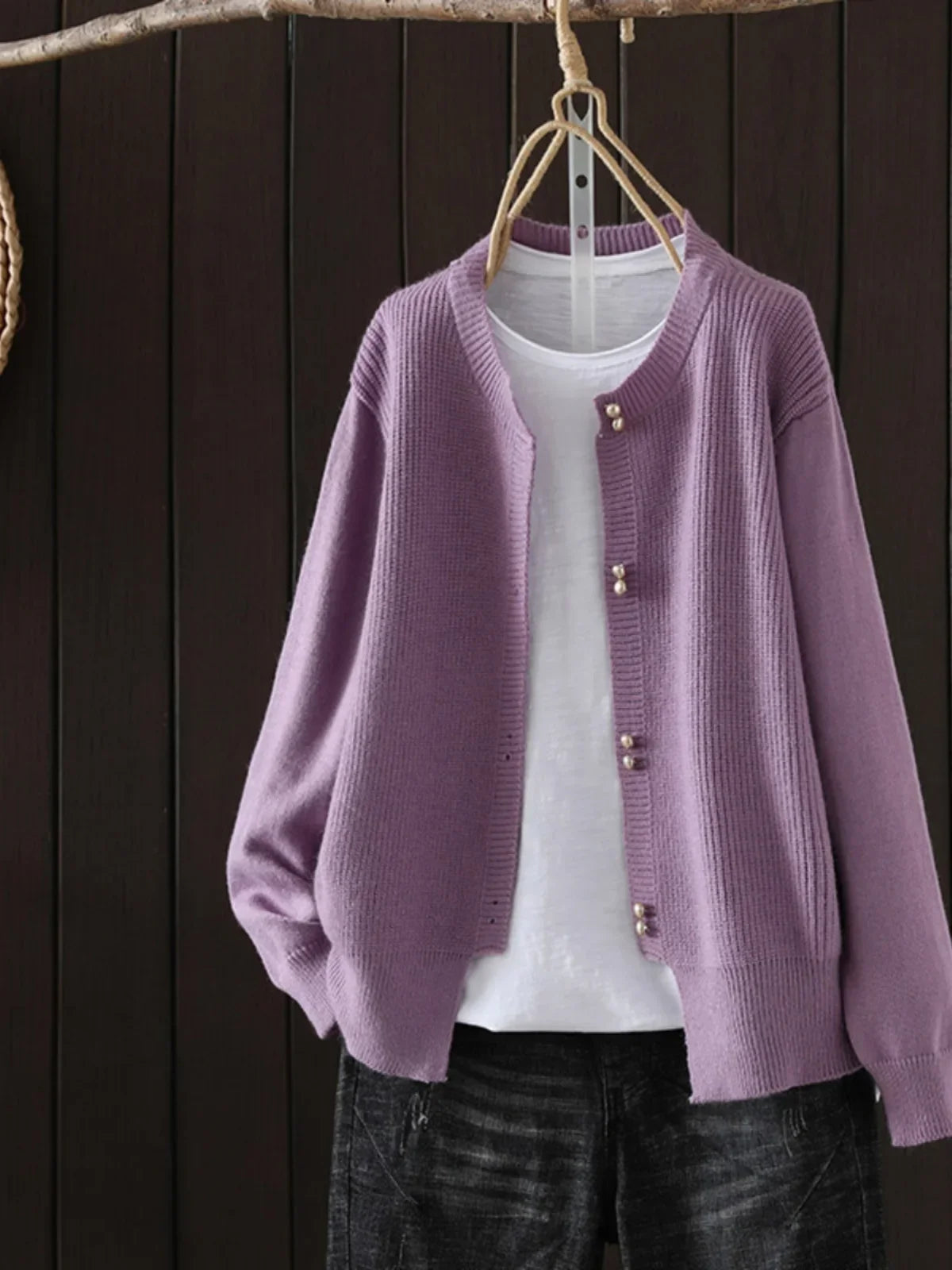 Dames Cardigan met Parelknopen 3