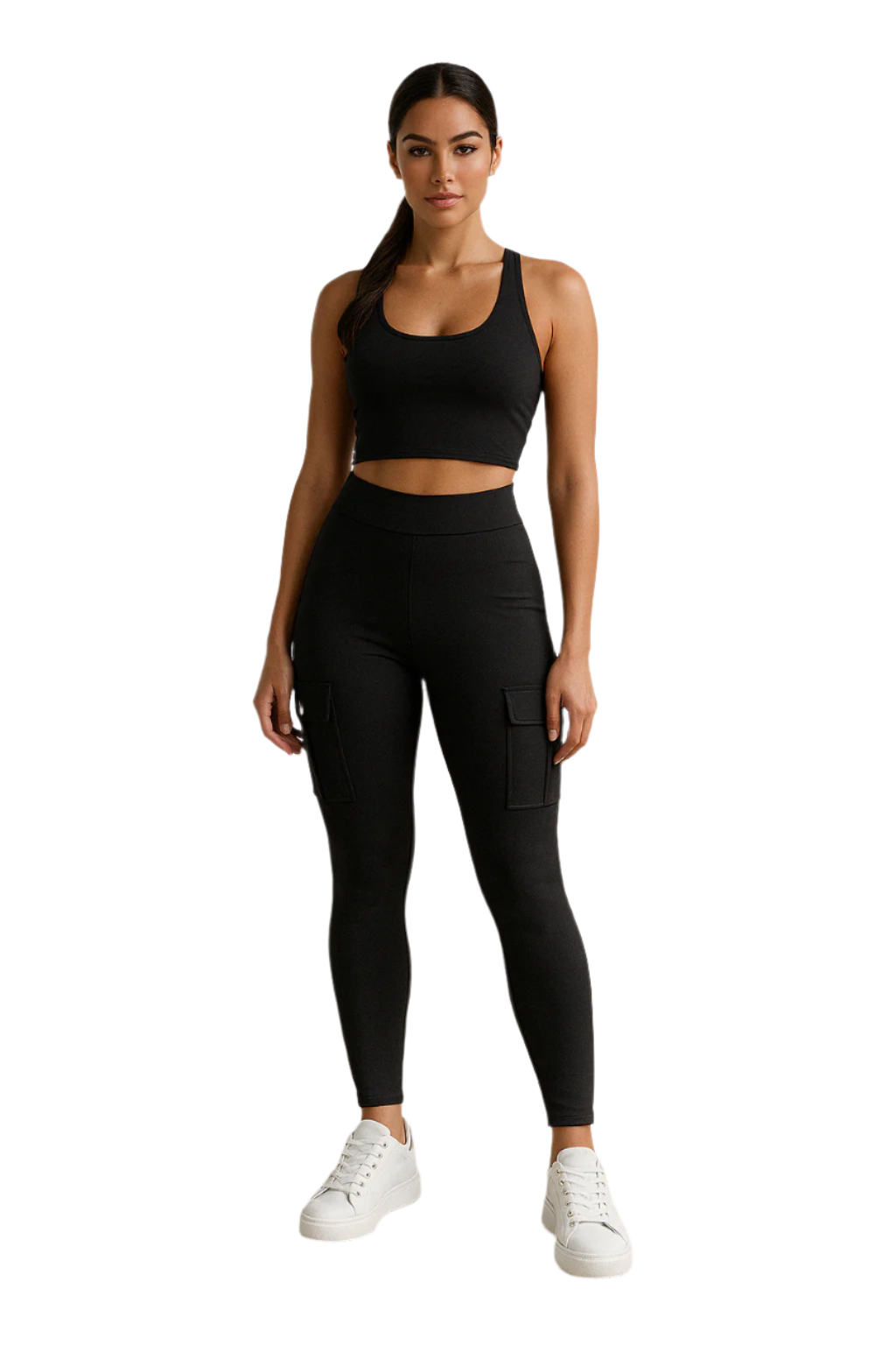 Dames Cargo Broek Hoge Taille Casual Slim Fit 0