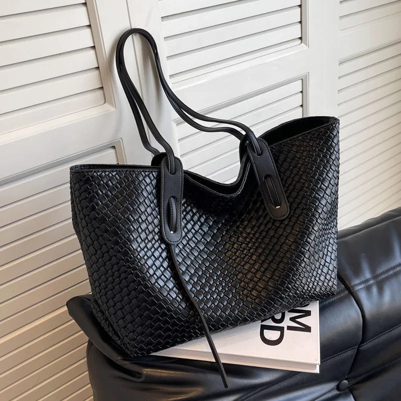 Dames Casual Gevlochten Schoudertas Kunstleer 3