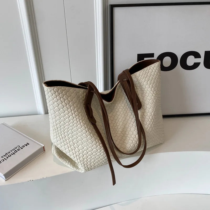 Dames Casual Gevlochten Schoudertas Kunstleer 4