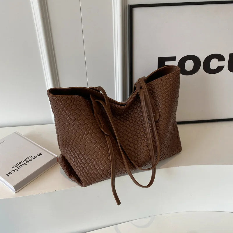 Dames Casual Gevlochten Schoudertas Kunstleer 5