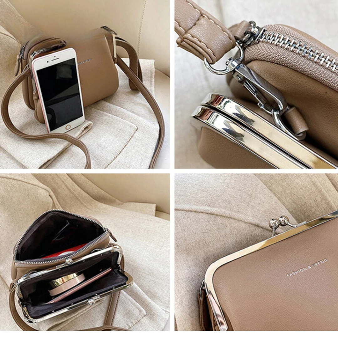 Dames Casual Handtas Met Praktische Clip Kunstleer 5