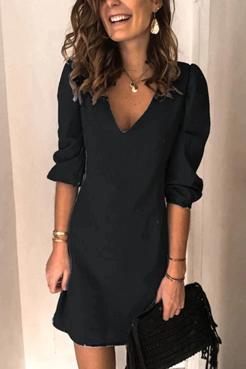 Dames Casual Jurk met V-hals Stijl 2