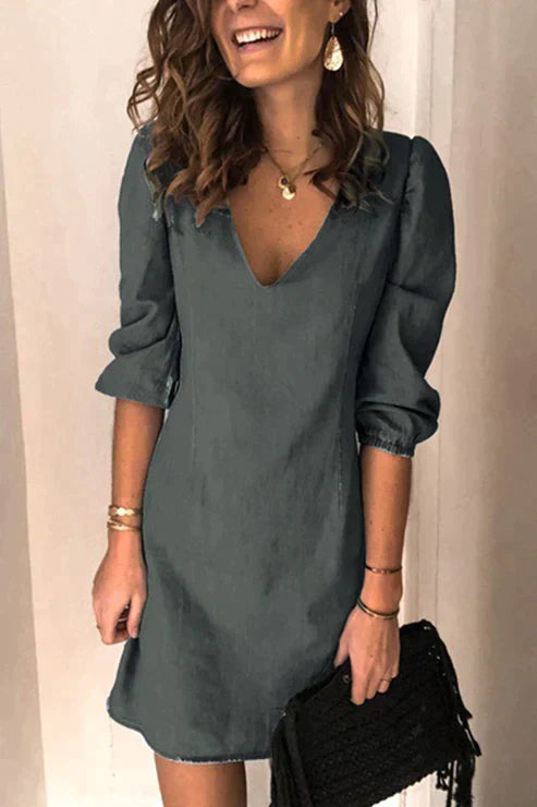 Dames Casual Jurk met V-hals Stijl 3