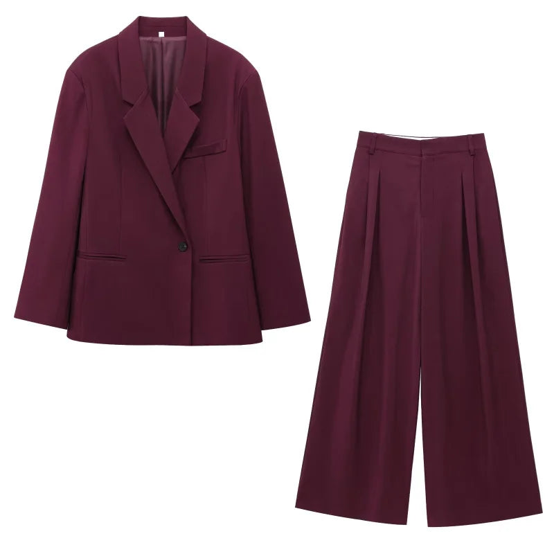 Dames Casual Pak Set met Dubbele Voorkant 0