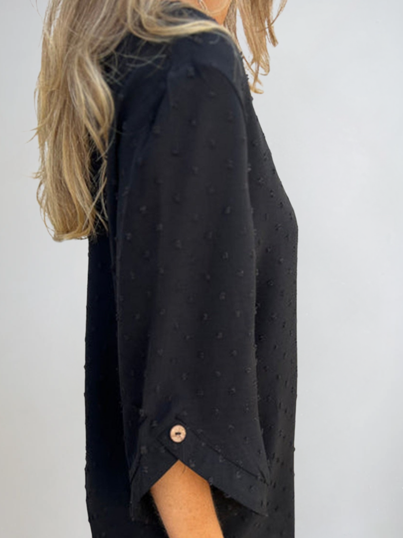 Dames Casual T-Shirt Met Knopjes en Textuur 6