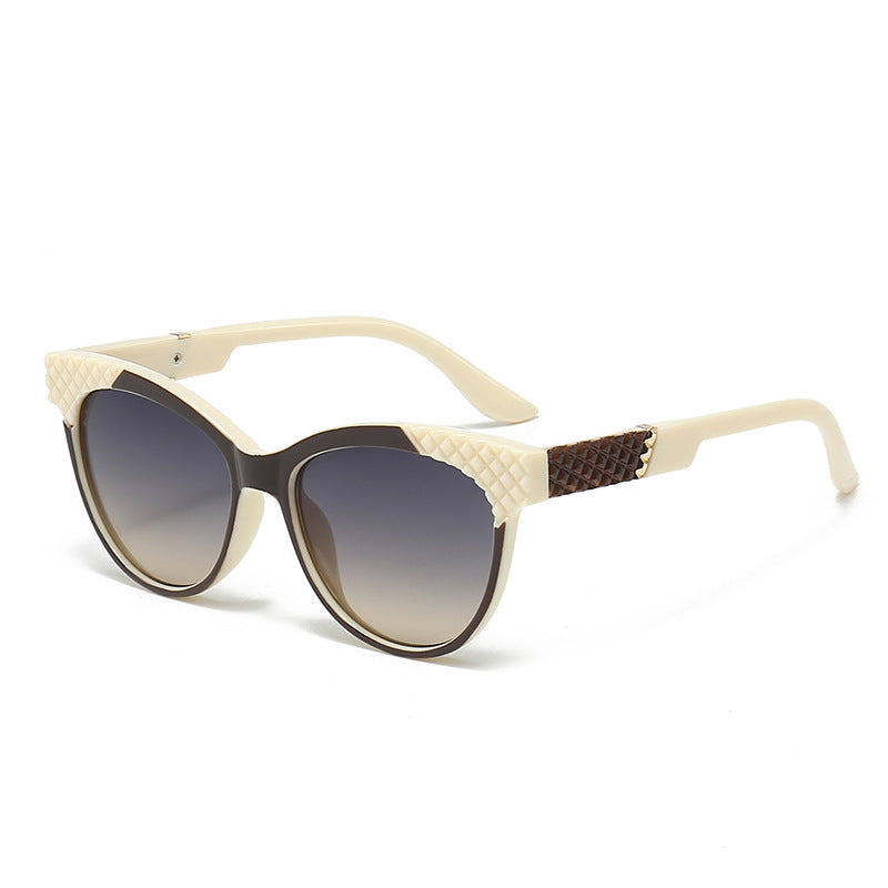 Dames Cat-Eye Zonnebril met Gestructureerd Frame 9