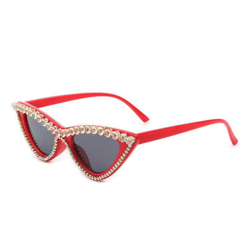 Dames Cat Eye Zonnebril met Strass Accenten 5