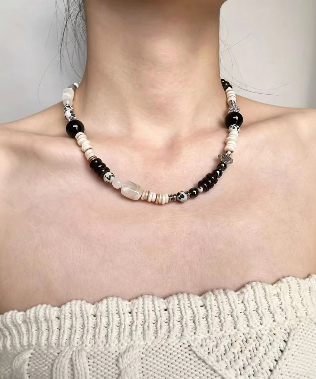 Dames Choker Natuursteen Boho Stijl 3