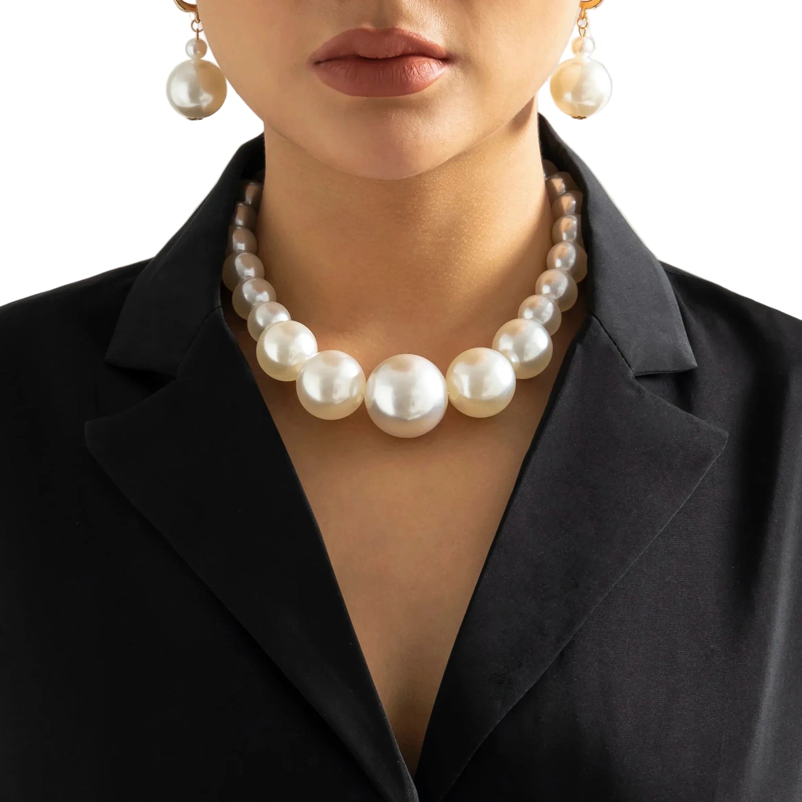 Dames Chokerset met Oversized Parels 0
