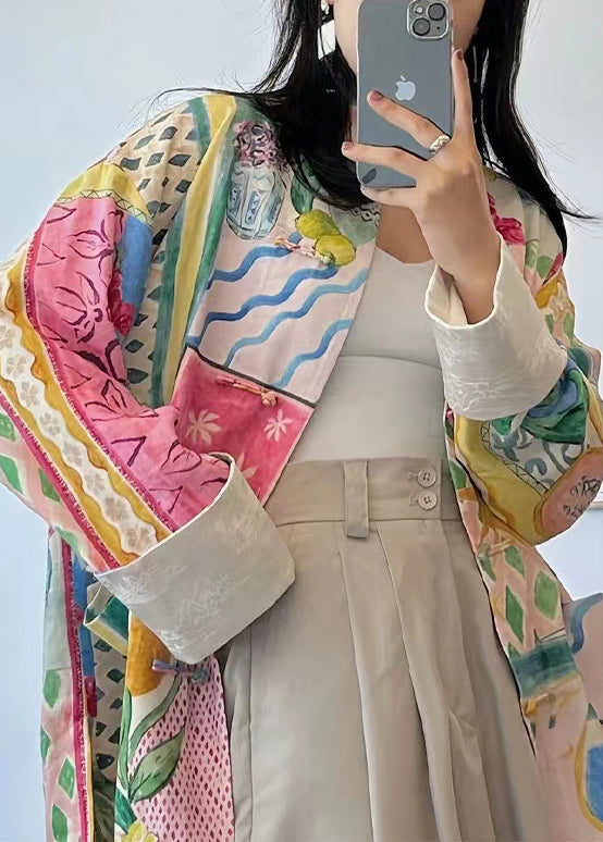 Dames Colorblock Print Top met Zakken 2