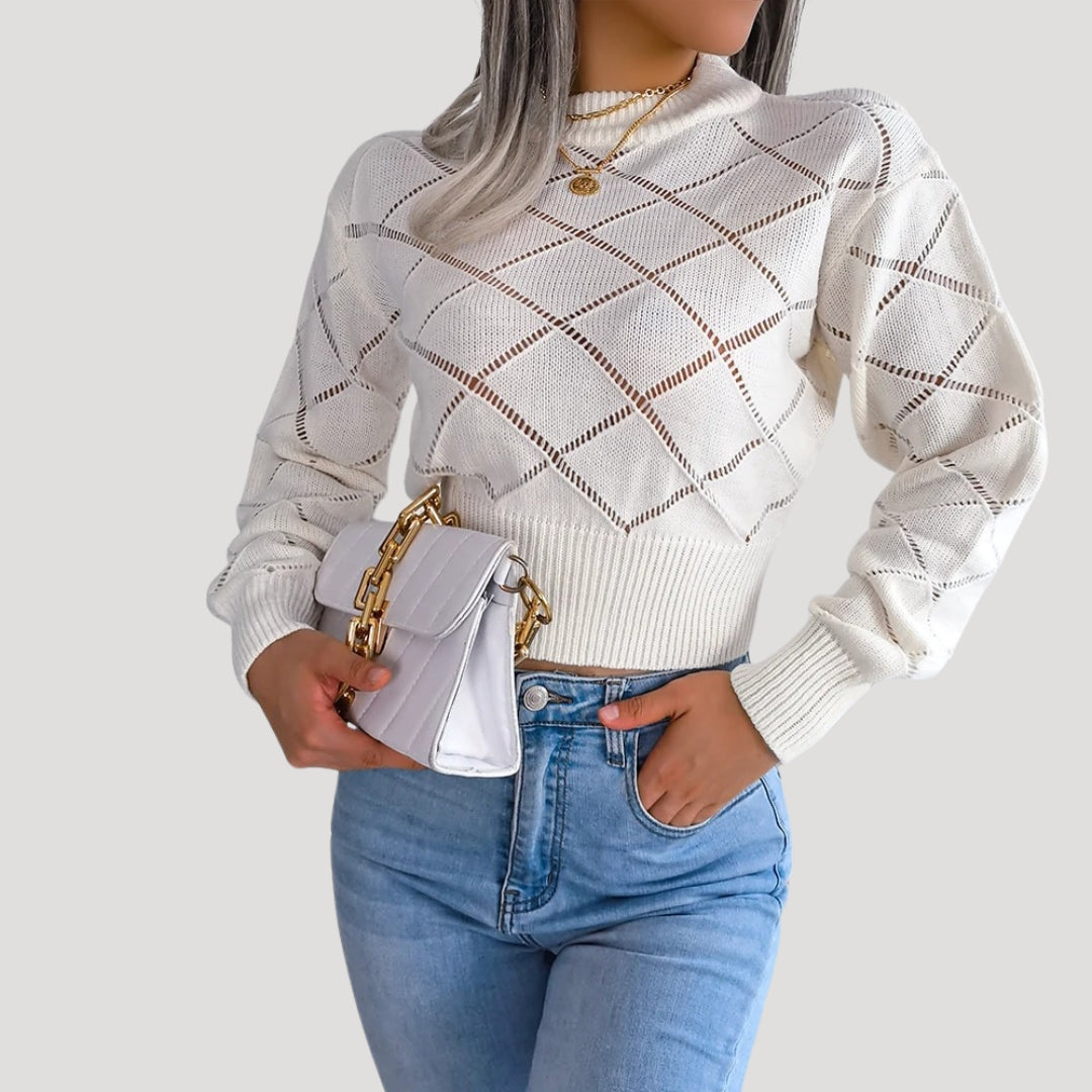 Dames Coltrui Met Hoge Halslijn Modieuze Gebreide Pullover 3