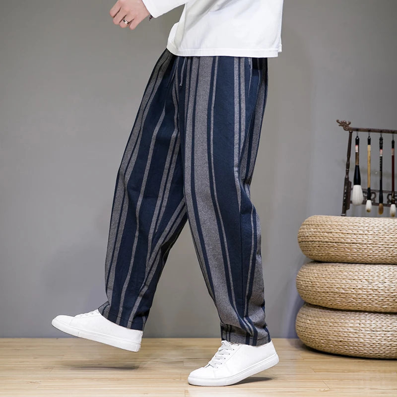 Dames Cropped Broek Met Streeppatroon 1