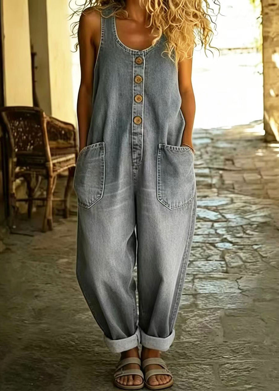Dames Denim Jumpsuit Oversized Vintage Stijl 2