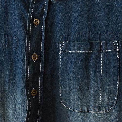 Dames Denim Jurk Lange Patchwork Casual Stijl 4