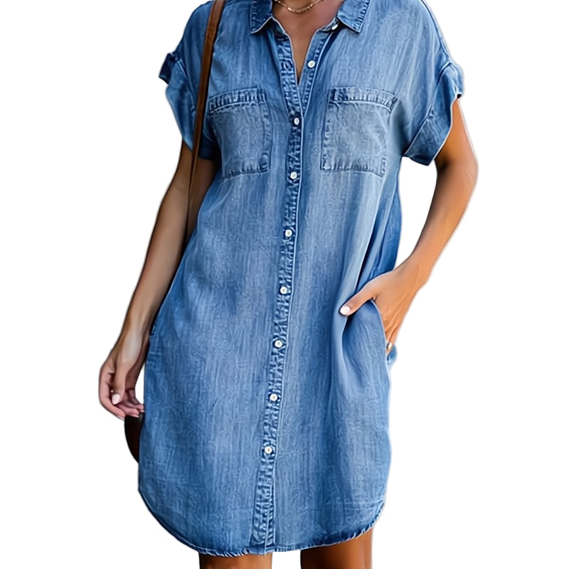 Dames Denim Jurk Modern Design Katoen 0