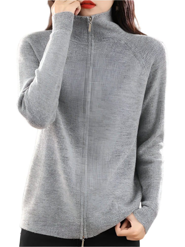 Dames Dubbele Rits Vest Wol Katoen 0