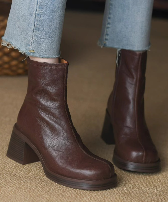 Dames Enkellaarsjes met Dikke Hak en Ritssluiting 3