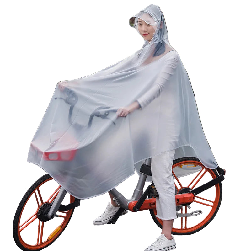 Dames Fiets Regenponcho Transparant Waterdicht PVC 0