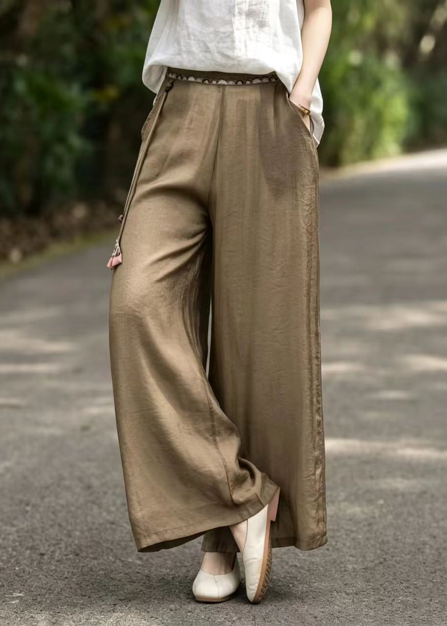 Dames Flared Broek Met Wijde Pijpen En Borduursels 3