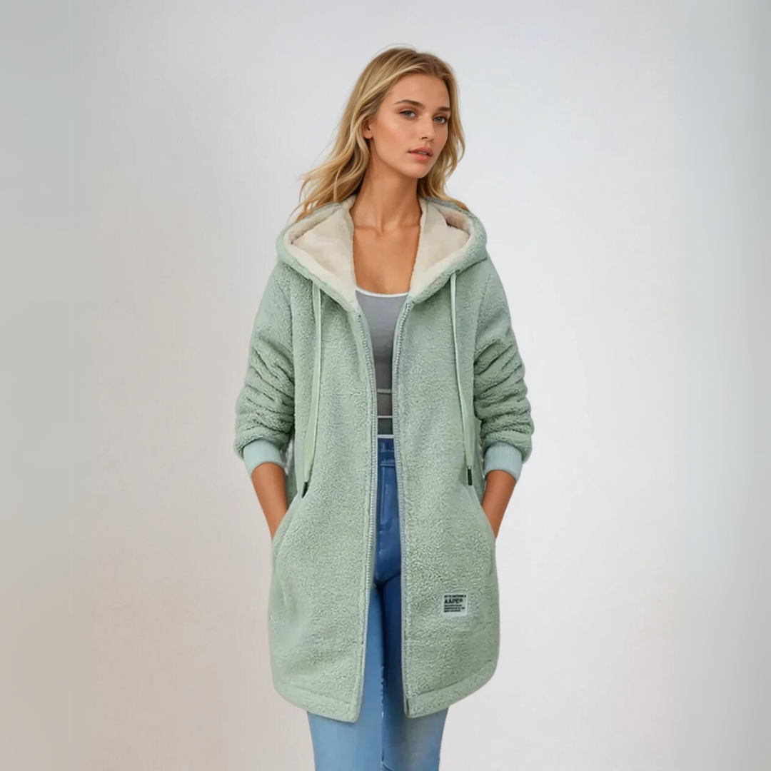 Dames Fleece Jacket Oversized Sherpa Voering 1