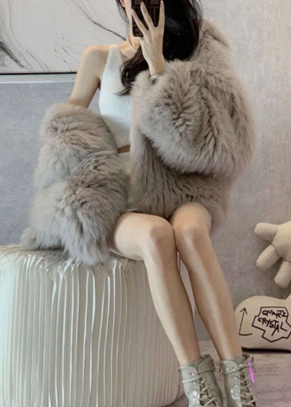 Dames Fuzzy Fur Fluffy Jacket met Capuchon 4