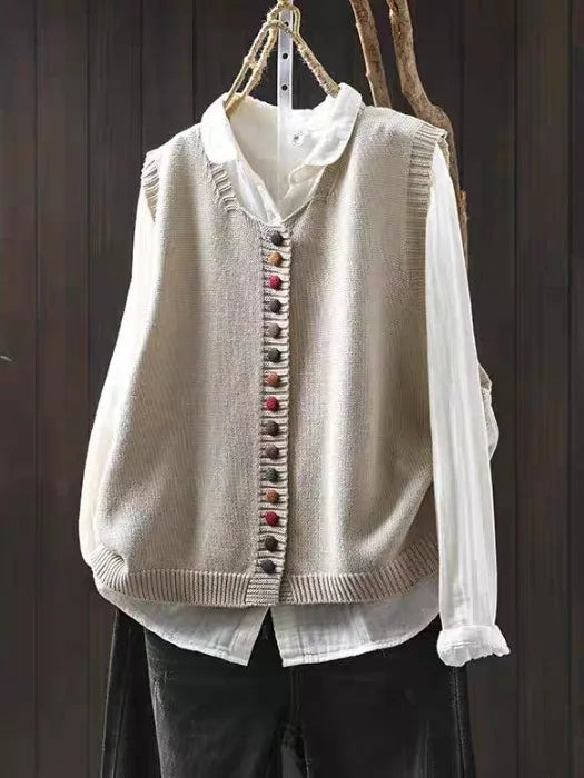 Dames Gebreid Vest Casual 1