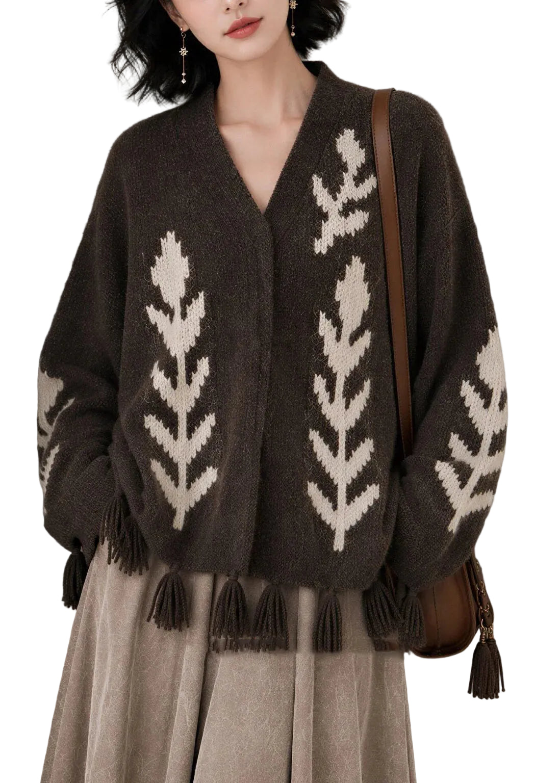 Dames Gebreid Vest V-hals Casual Stijl 0