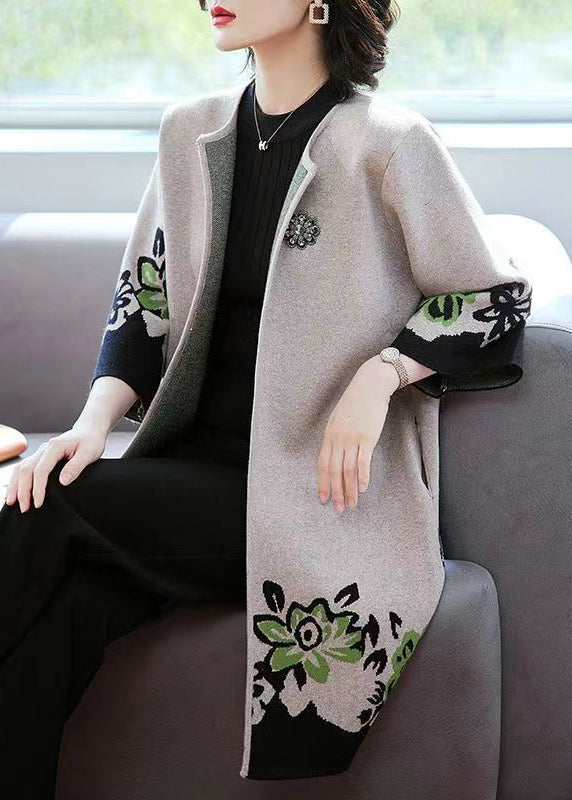 Dames Gebreid Vest met O-hals en Patchwork 1