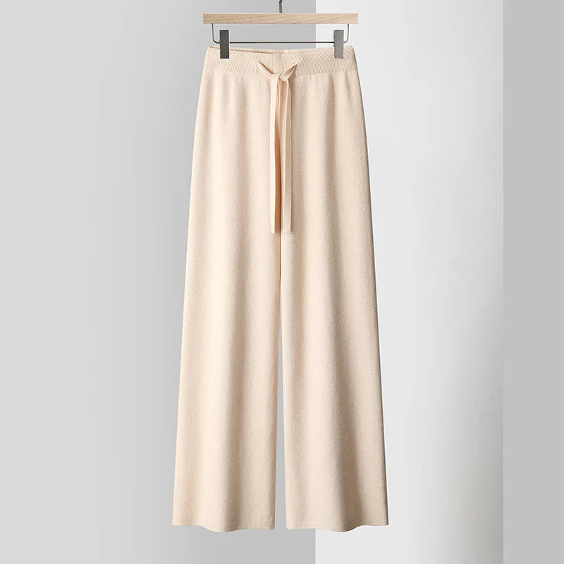 Dames Gebreide Broek met Wijde Pijpen 1