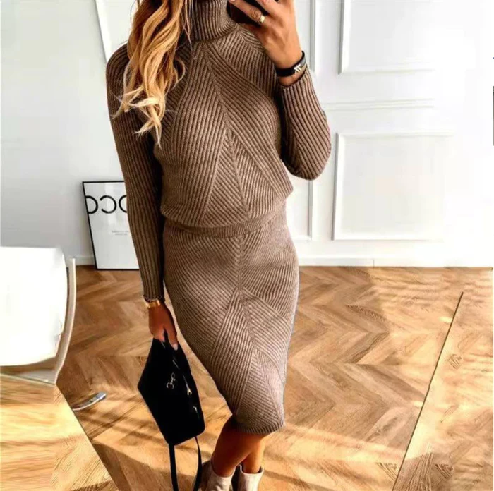 Dames Gebreide Jurk Casual Stijl 8