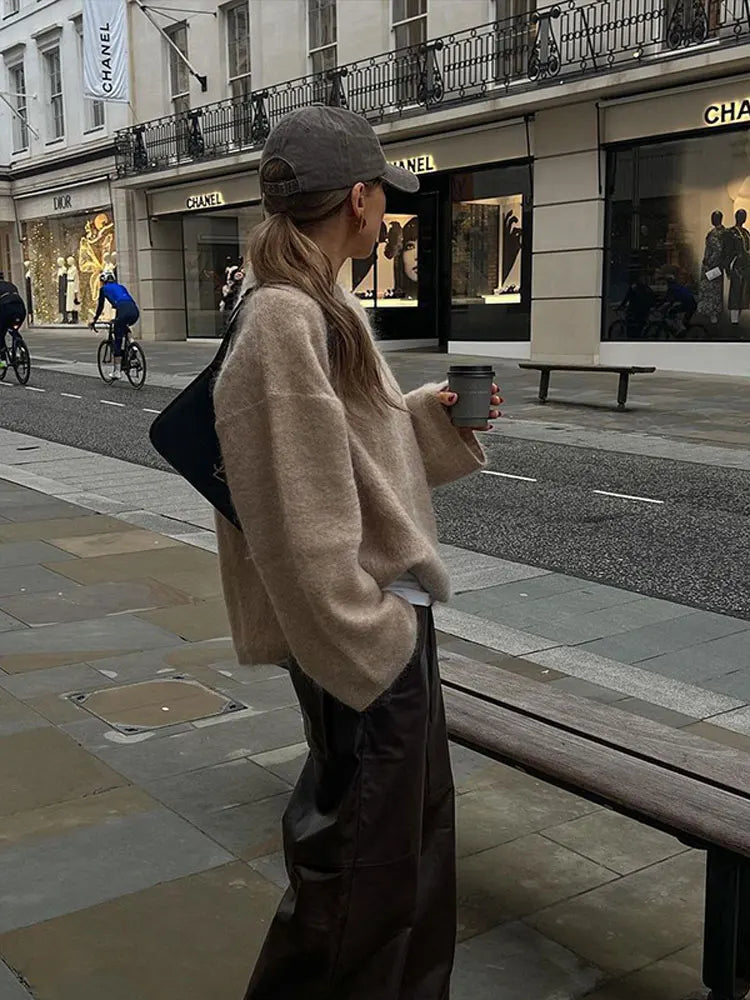 Dames Gebreide Trui Modern Zacht Katoenmix 1