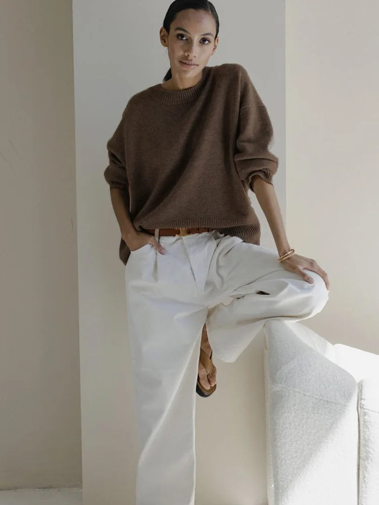 Dames Gebreide Trui Ronde Hals Zacht Materiaal 8