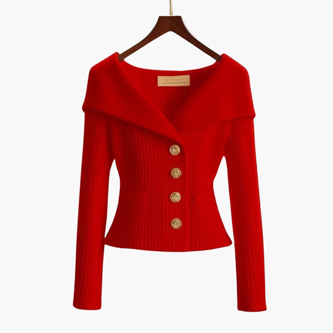 Dames Geribbeld Vest met Knoopsluiting 1