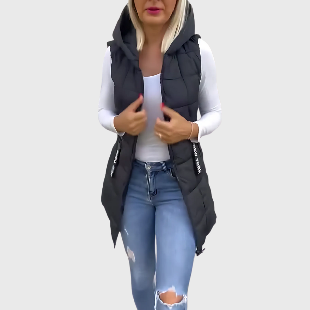 Dames Gewatteerde Mouwloze Jas Urban Stijl 1