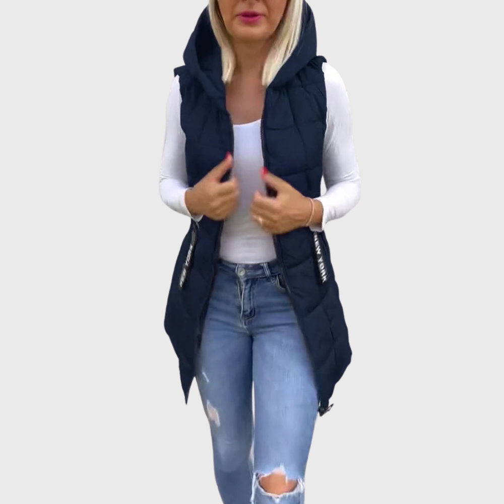 Dames Gewatteerde Mouwloze Jas Urban Stijl 7