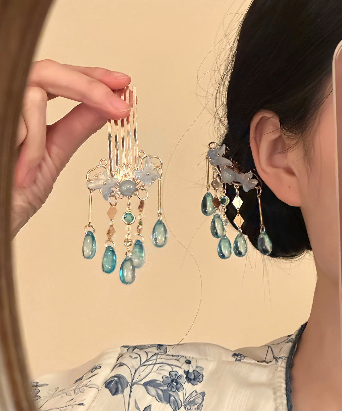 Dames Haaraccessoires Set Vlinderkwastje en Haarspeldjes 0