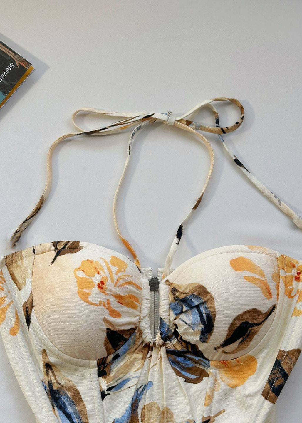 Dames Haltertop Zomerstijl Met Trekkoordprint 2