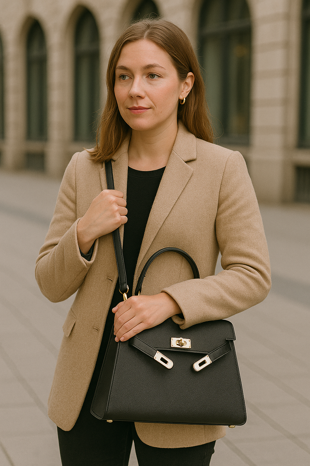 Dames Handtas Metalen Sluiting Geometrisch Design 1