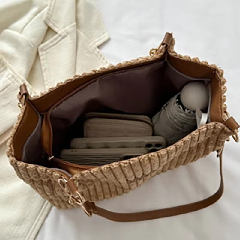 Dames Handtas Minimalistisch Corduroy Elegante Ruime Tas 7