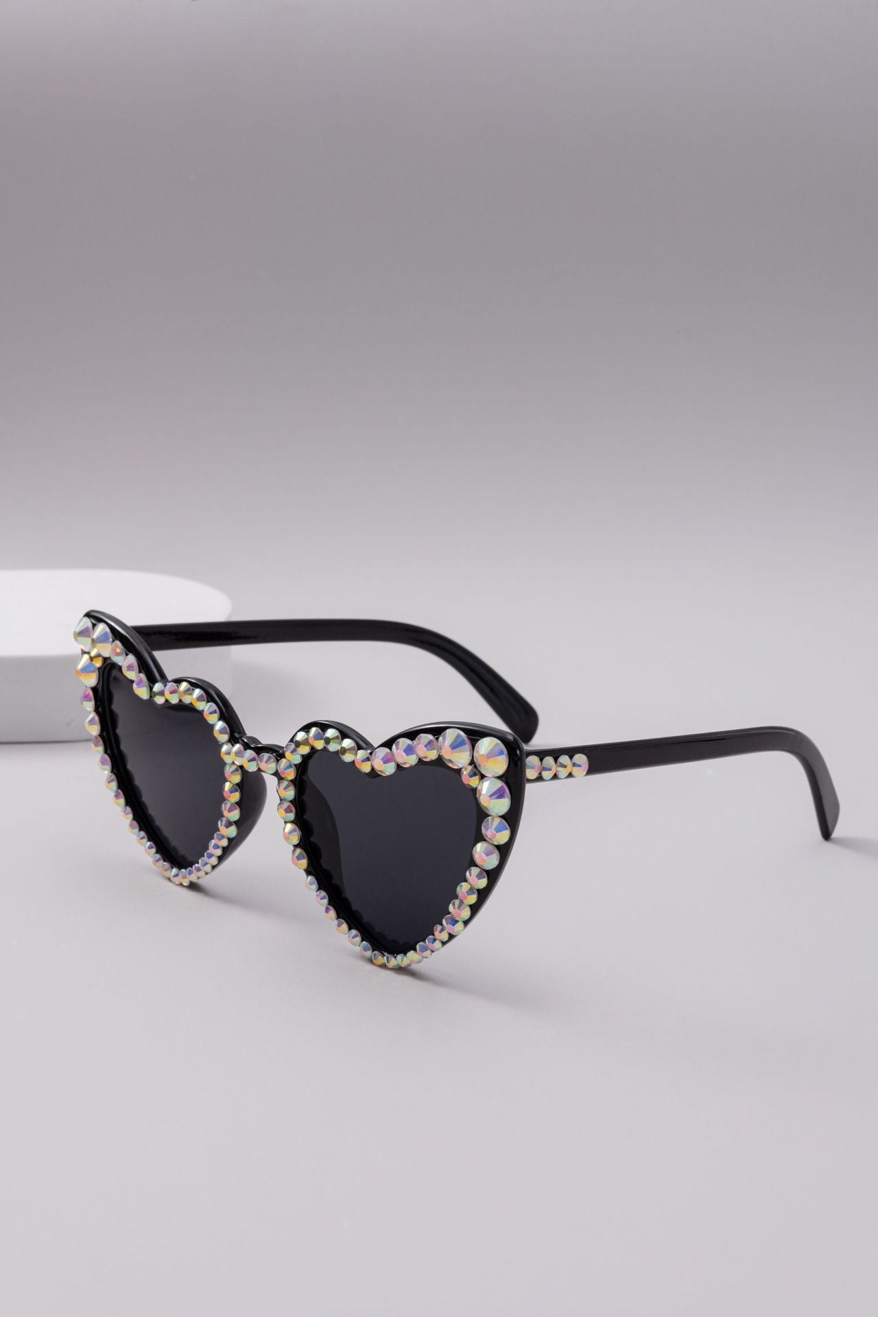 Dames Hartvormige Zonnebril met Glitter 0