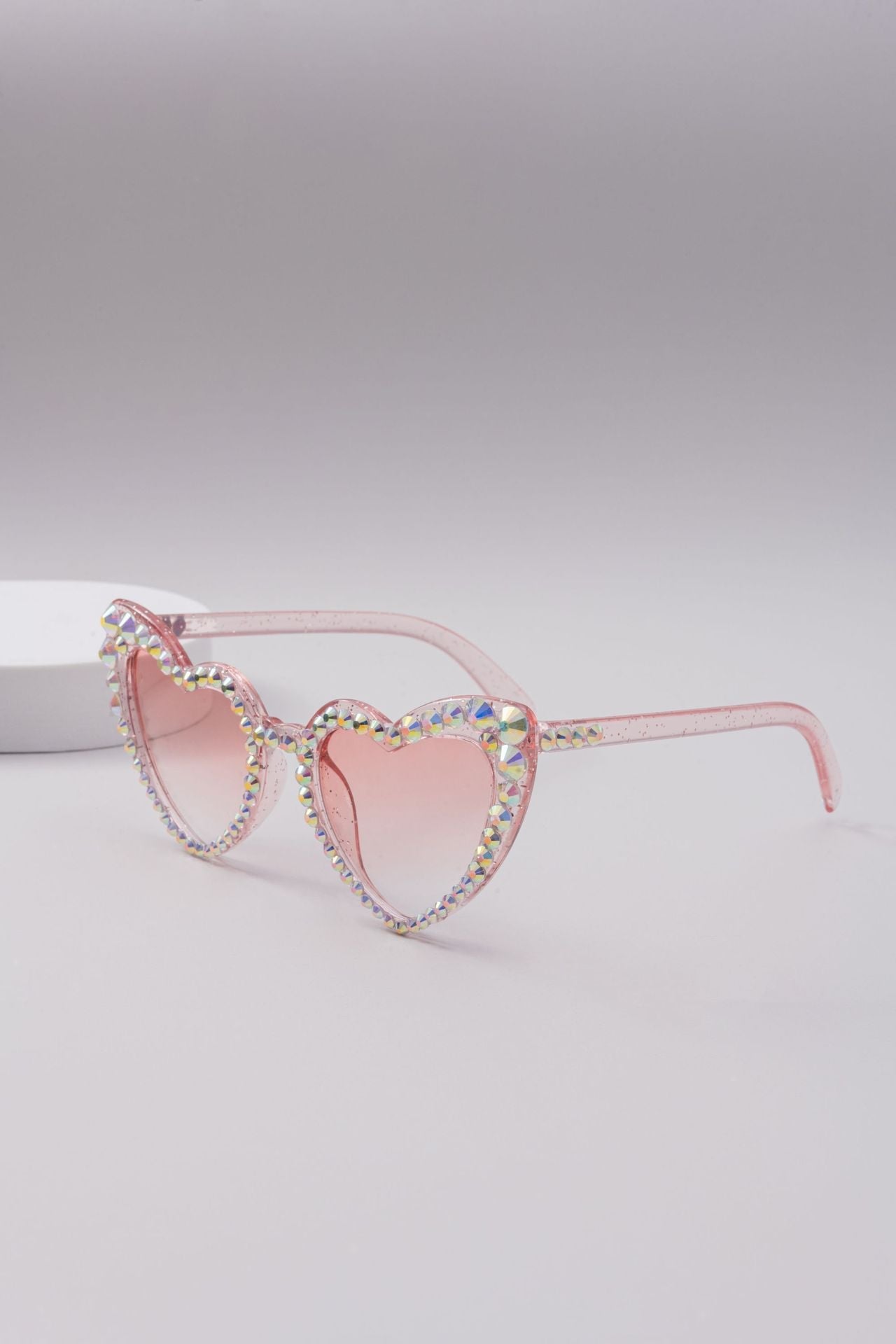 Dames Hartvormige Zonnebril met Glitter 11