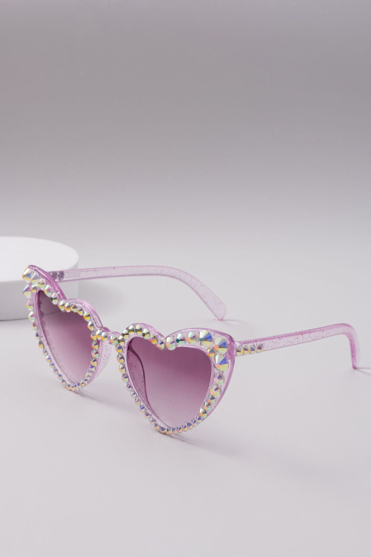 Dames Hartvormige Zonnebril met Glitter 6