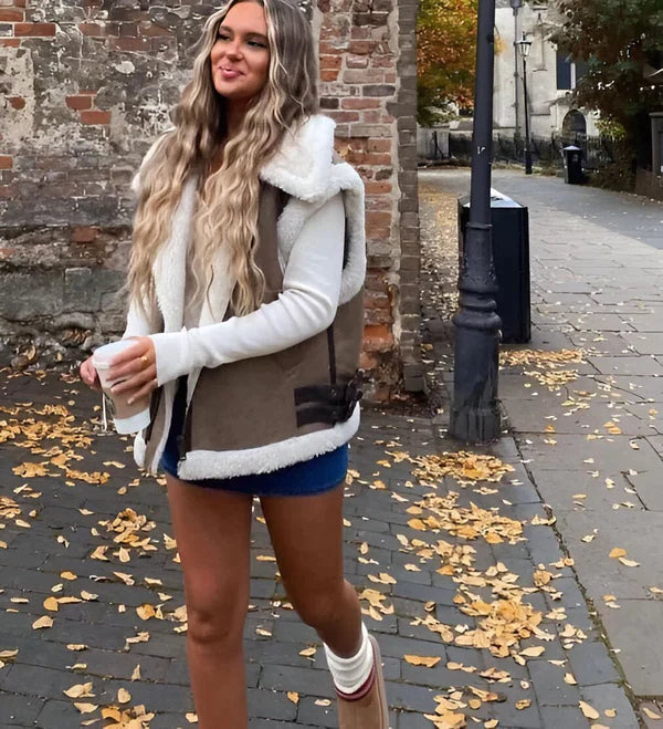 Dames Herfstvest Elegant Wolmix Chique Stijl 1