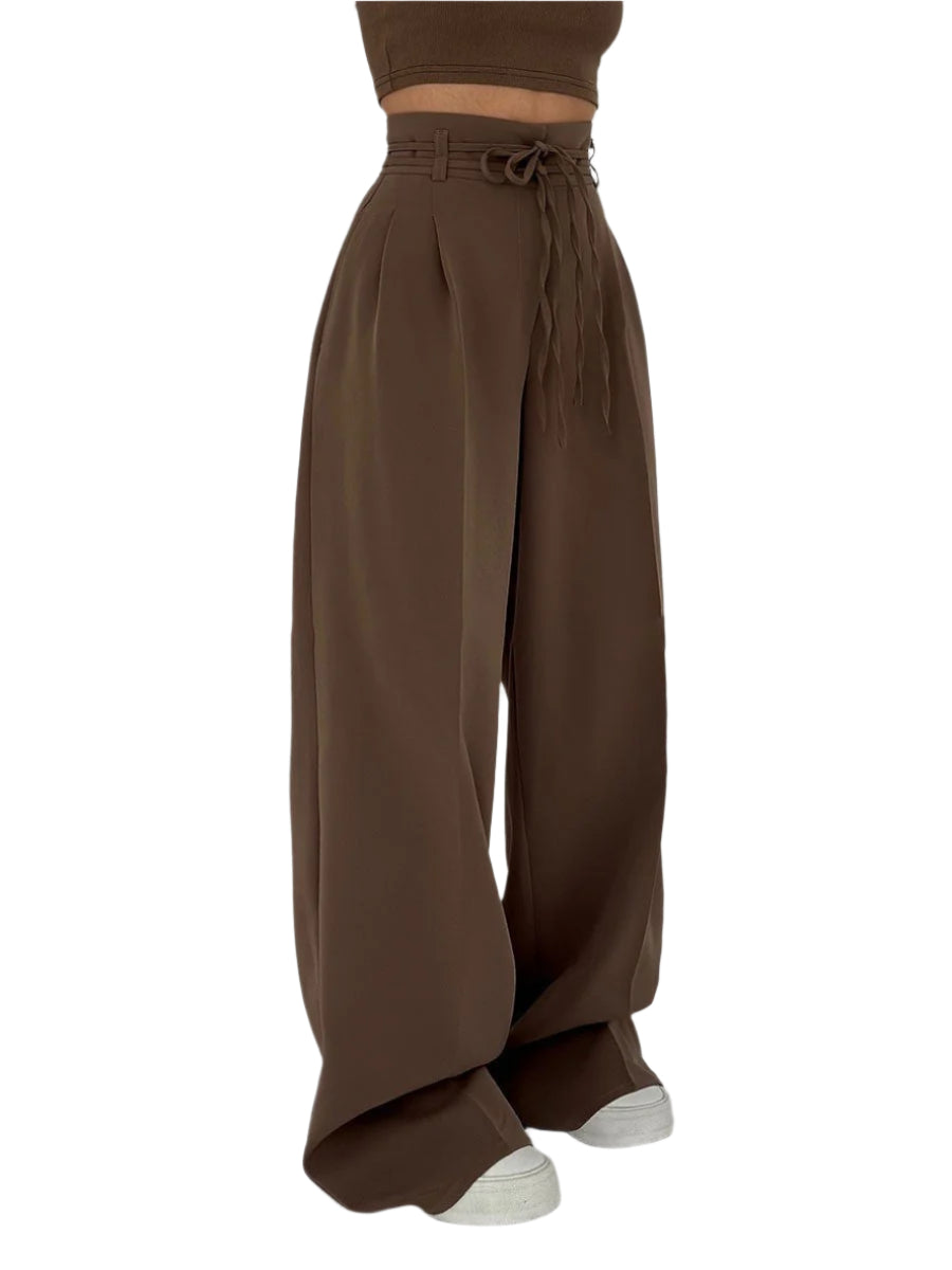 Dames Hoge Taille Wijde Pantalon Elegante Stijl 0