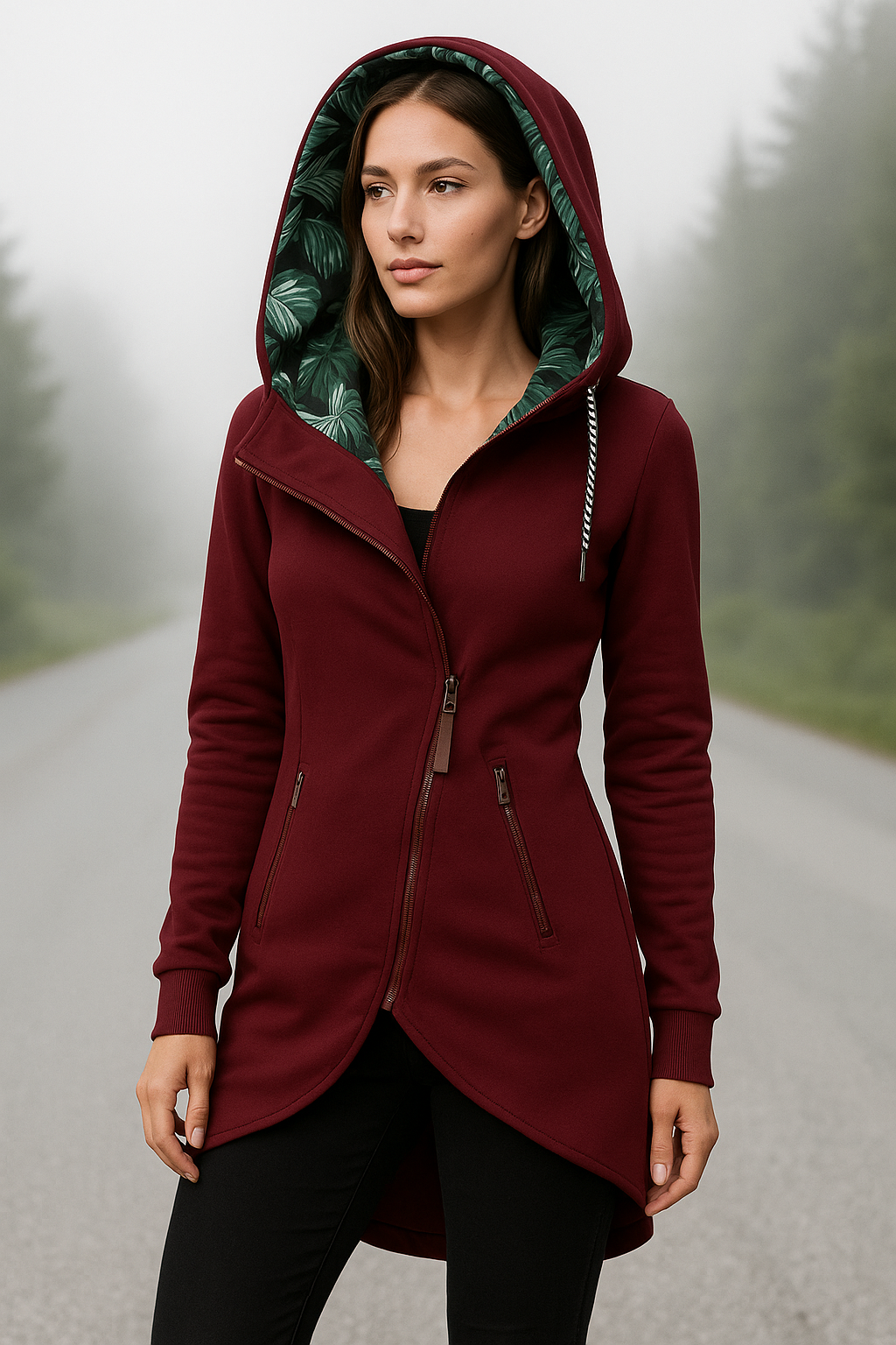 Dames Hoodie Waterdicht met Tropisch Patroon 2