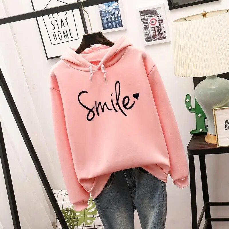 Dames Hoodie met Glimlach Design 1