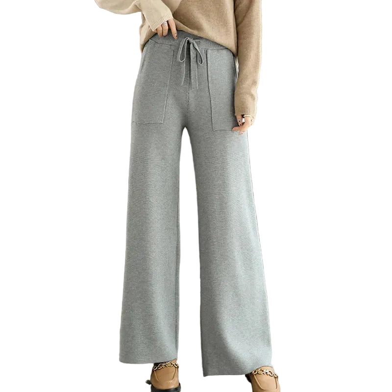 Dames Hoog Getailleerde Broek Met Wijde Pijpen 0