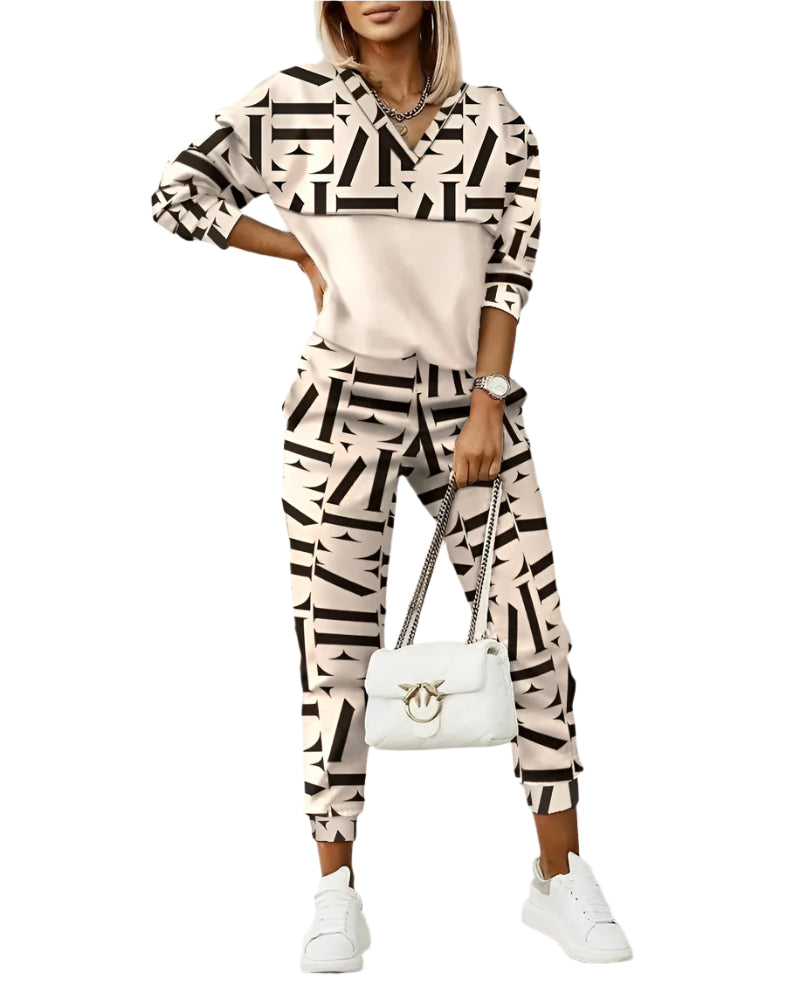 Dames Joggingpak Met Monogram Top en Joggers 0