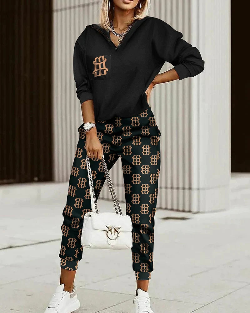 Dames Joggingpak Met Monogram Top en Joggers 5